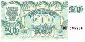 Lettland p41 200 Rubli 1992